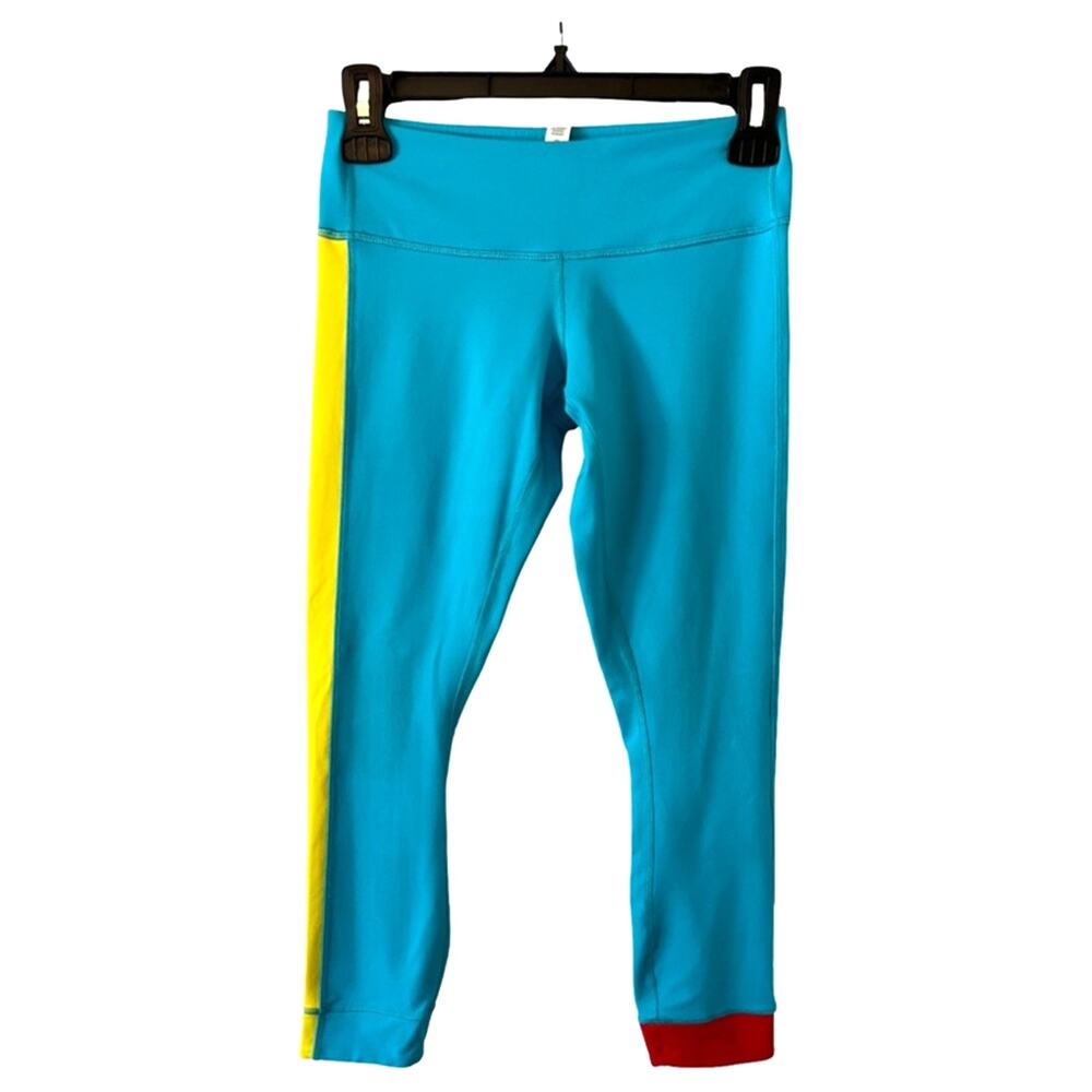 Lululemon Athletica Amped Women’s Size 4 Blue Leggings with Color-Blocking